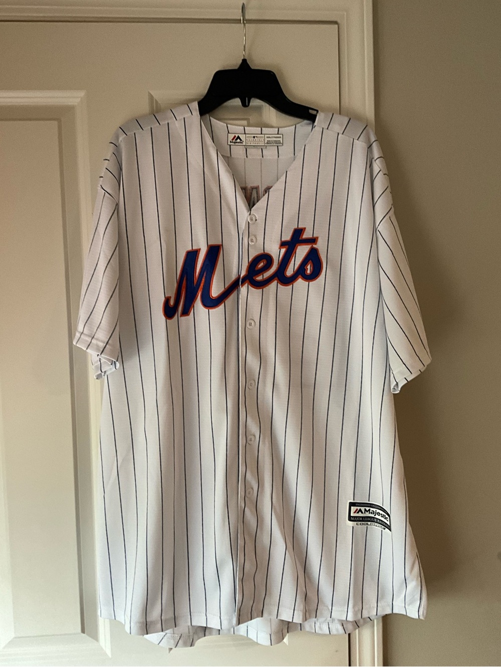 Majestic White Pinstripe Mets Alonso Baseball Jersey Size XXXL